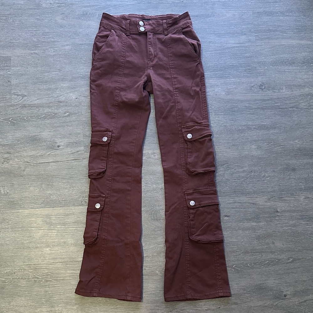 Forever 21 Brown Flare Cargo Jeans